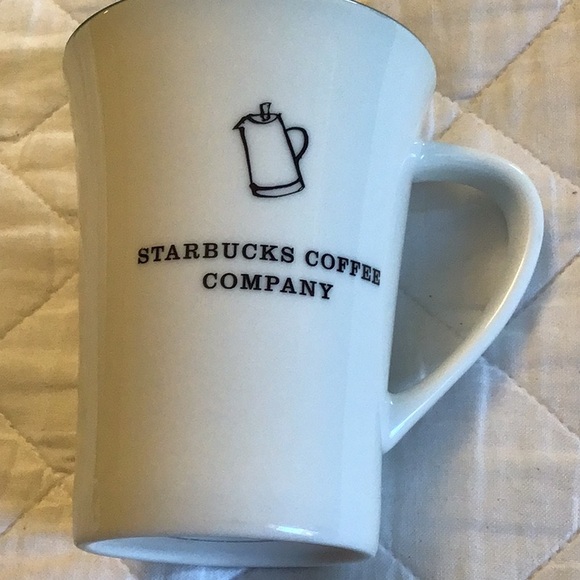 Starbucks Coffee Company 2006 White Tall Coffee Tea Mug Cup Pot Wide Rim - Picture 1 of 3